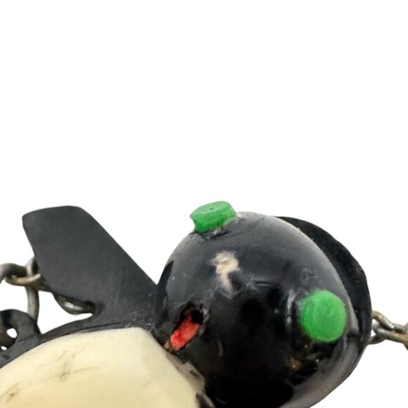 Vintage Celluloid Dual Penguin Brooch Scatter Pins Sweet but flawed - Picture 5 of 9